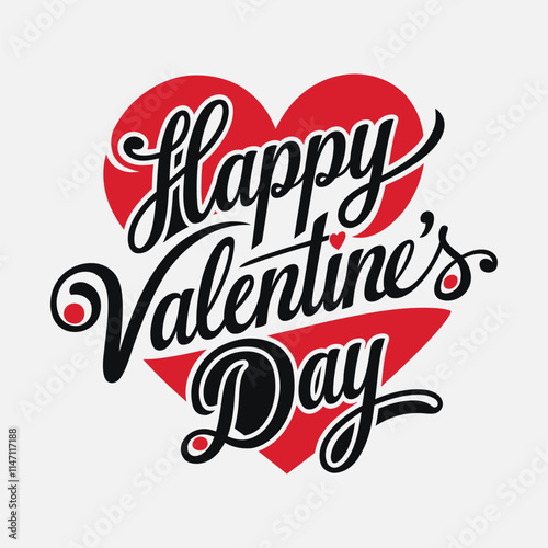 Simple Typography of Happy Valentine's day.