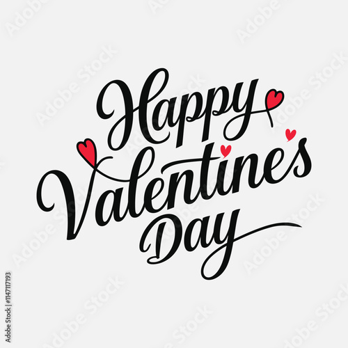 Simple Typography of Happy Valentine's day.