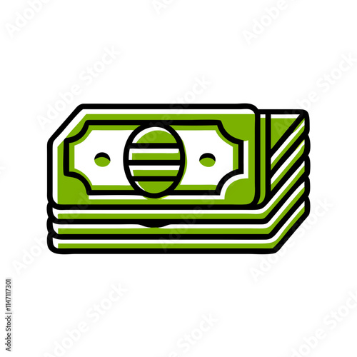 Cash stack in a minimalistic style