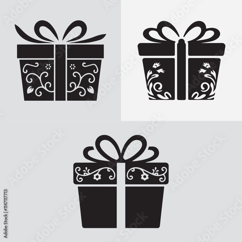 A Simple Set of Gift Box Vector Design.