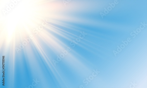 Sunlight with glare effect on transparent background. Superimposition of light, sun rays, transition, light, lens, glare in PNG format. PNG sunlight with light glare . photo