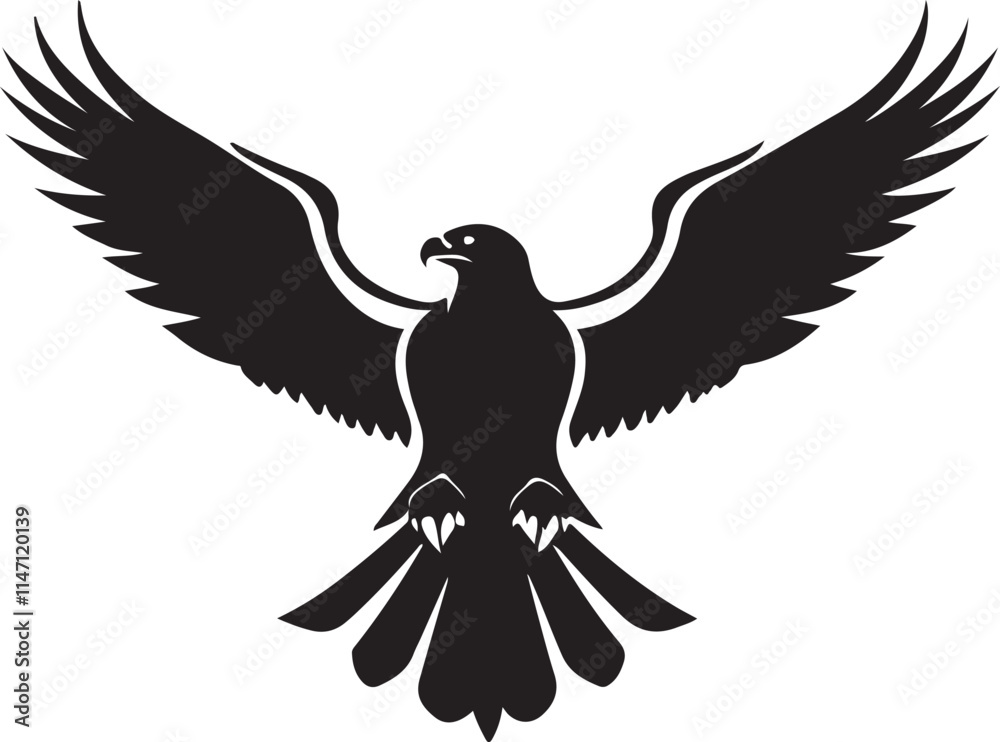 Fototapeta premium Black and white eagle logo type silhouette design