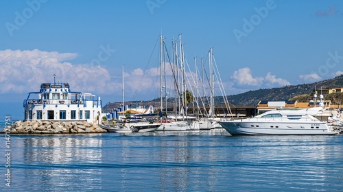 Fototapeta Naklejka Na Ścianę i Meble -  Port and Marina in Tropea, Tyrrhenian Sea, Calabria, Italy, Europe	