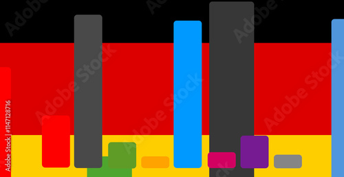 Federal election result in Germany for the vote of the government and parties and the Federal Chancellor, Federal election bar charts, CDU and AFD head-to-head race as german langauge Bundestagswahl photo