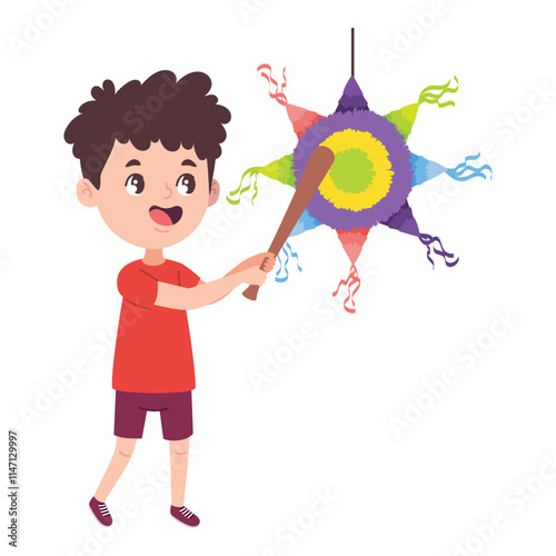 kid hitting pinata party