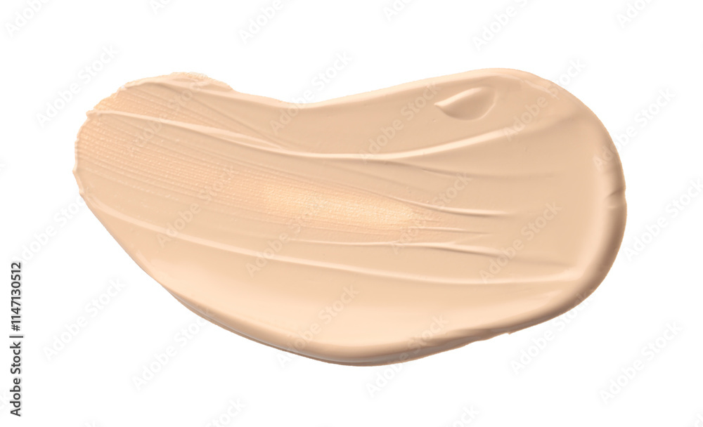 Skin foundation isolated on white, top view. Sample of cosmetic product Skin foundation isolated on white, top view. Sample of cosmetic product