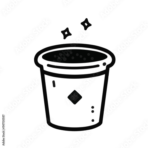 Compost bin icon in simple black and white line design