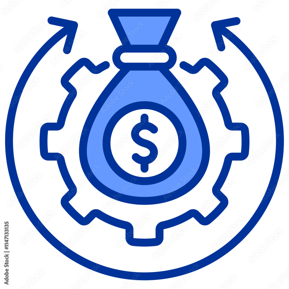 Economic and Industrial Growth BLue Icon Economic and Industrial Growth BLue Icon