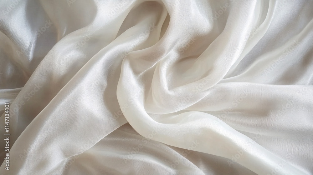 Elegant white silk fabric draped gracefully, showcasing its soft texture and smooth sheen. Elegant white silk fabric draped gracefully, showcasing its soft texture and smooth sheen.