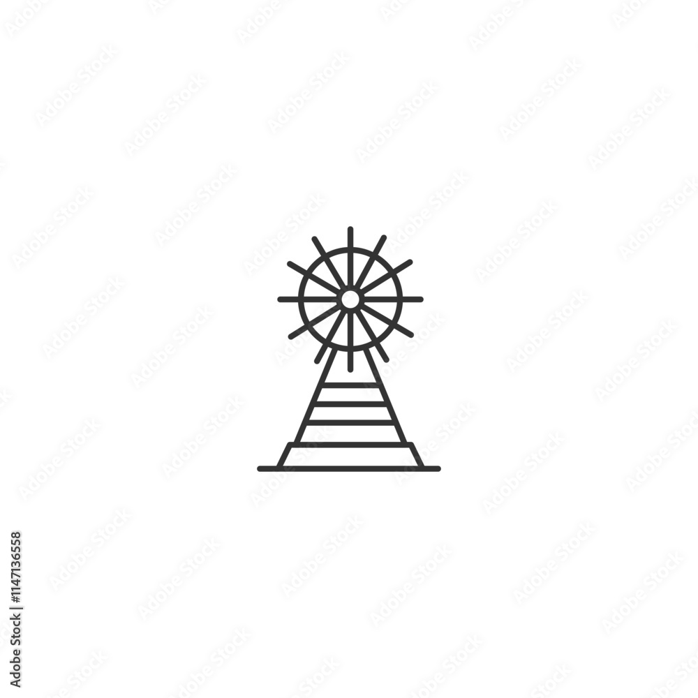 Minimalistic ferris wheel icon on white background Minimalistic ferris wheel icon on white background