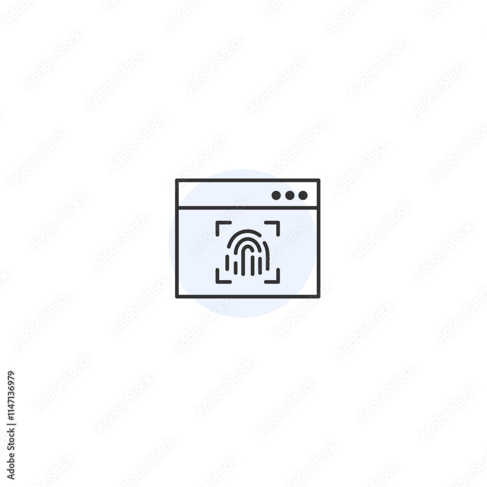 Fingerprint authentication symbol in minimalist design for cybersecurity applications Fingerprint authentication symbol in minimalist design for cybersecurity applications