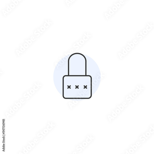Minimalist secure padlock icon for digital privacy and security concepts