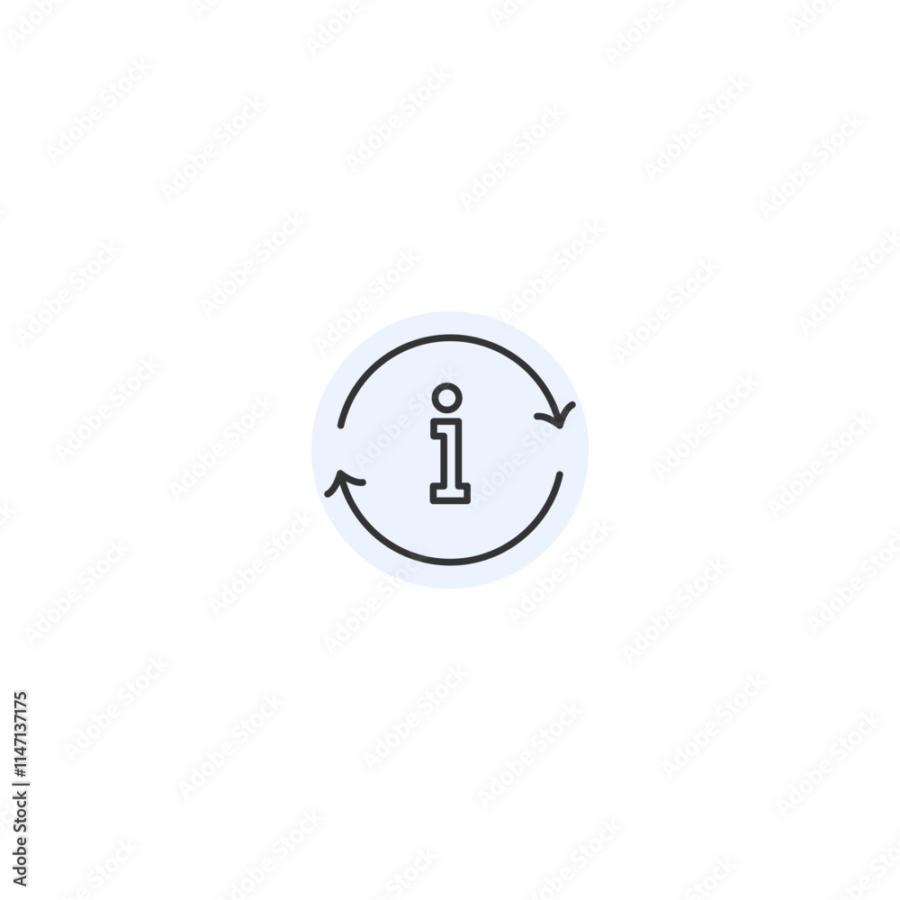 Minimalist information icon with circular arrows for user interface Minimalist information icon with circular arrows for user interface
