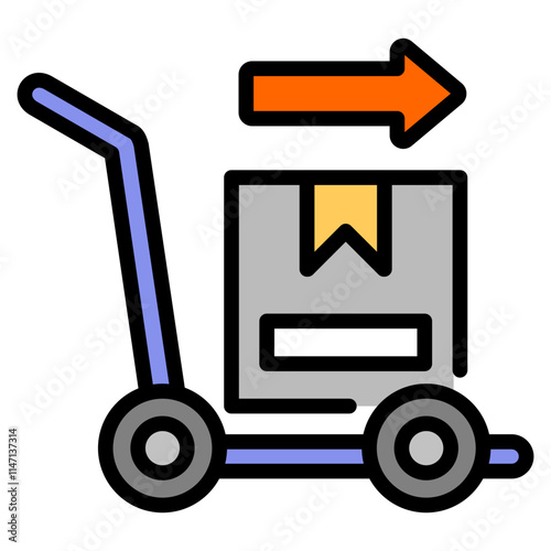 Economic and Industrial Growth Flat Line Color Icon