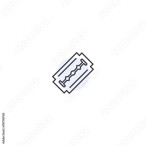 Minimalist razor blade icon - simple line art design for shaving and grooming concepts