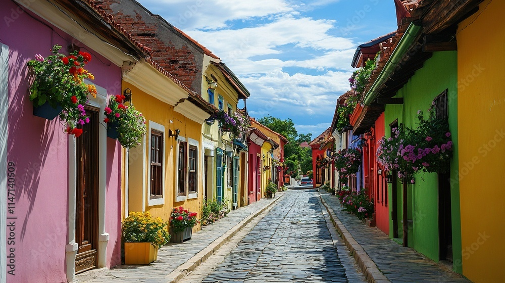 Fototapeta premium Walking ÑÂolourful streets in the beautiful old town