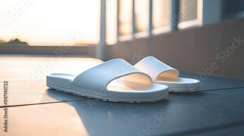 White Slide Sandals