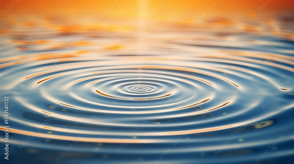 Ripples of tranquility under a golden sunset on serene water. Generative AI Ripples of tranquility under a golden sunset on serene water. Generative AI