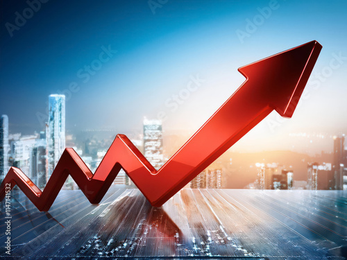 upward trend red arrow