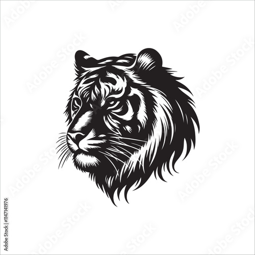 tiger head silhouette vector illustration