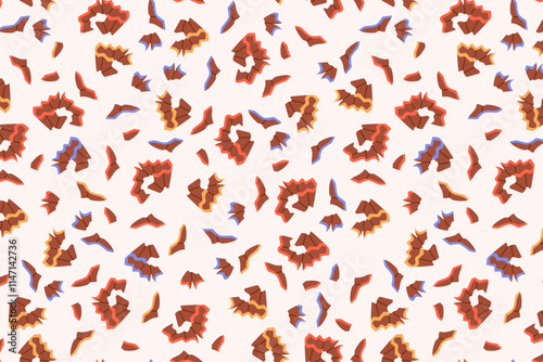 a seamless retro-style pattern with pencil scraps. A bright texture for children.