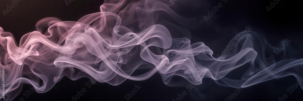 Obraz premium Abstract swirls of smoke against a black background, flow, mysterious