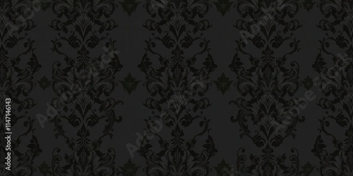 Wallpaper Mural Elegant seamless gothic damask wallpaper design with intricate patterns and dark color palette, seamless, intricate, dark Torontodigital.ca