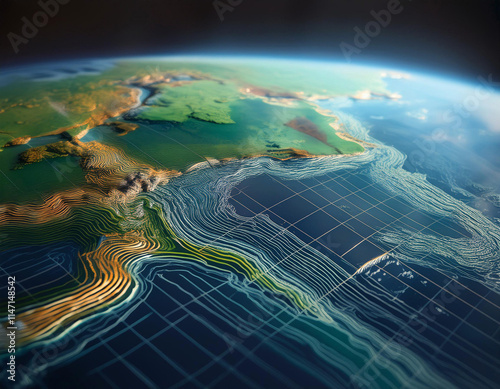 Close-Up of Climate Data and Weather Patterns photo