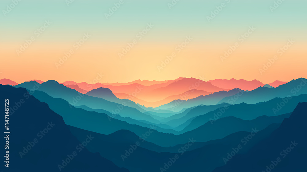 Breathtaking panoramic view of rugged craggy mountain range at dawn with seamless texture and warm glow. Craggy. Illustration Breathtaking panoramic view of rugged craggy mountain range at dawn with seamless texture and warm glow. Craggy. Illustration