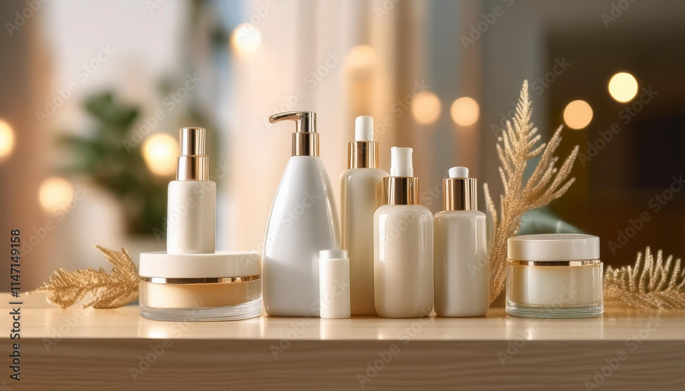 Close-Up of Cosmetic Products Displayed on a Vanity Table Close-Up of Cosmetic Products Displayed on a Vanity Table