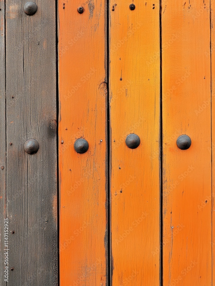 Fototapeta premium Wood structures, wooden boards details, brown and orange color
