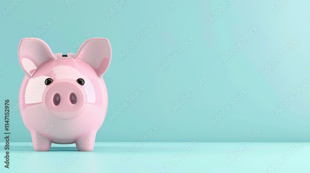 A charming pink piggy bank set against a serene blue backdrop, symbolizing the joy of saving for dreams. A charming pink piggy bank set against a serene blue backdrop, symbolizing the joy of saving for dreams.
