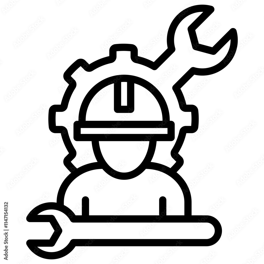 Technical Problems Outline Icon Technical Problems Outline Icon