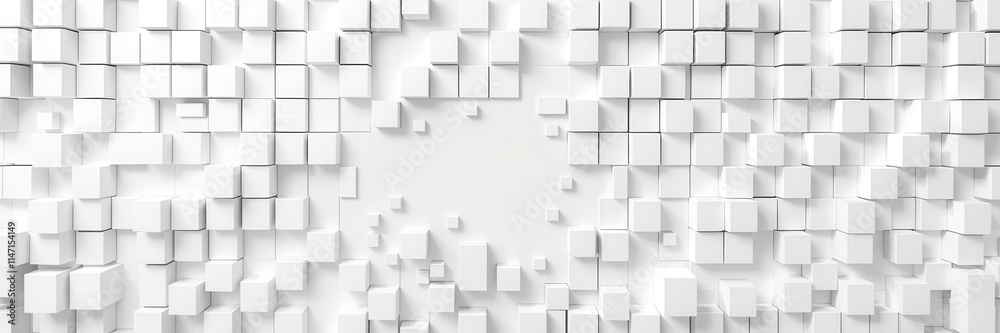Randomly arranged white cube boxes background with copy space for text or design, cube, white, abstract Randomly arranged white cube boxes background with copy space for text or design, cube, white, abstract