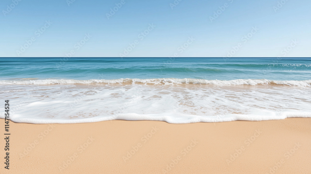 Horizontal View Of Gentle Waves Rolling Onto A Sandy Beach, Painted In Shades Of Blue That Transition From Cobalt To Azure, Ideal For A Relaxed Coastal Theme
Horizontal View Of Gentle Waves Rolling Onto A Sandy Beach, Painted In Shades Of Blue That Transition From Cobalt To Azure, Ideal For A Relaxed Coastal Theme