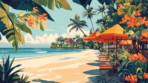 Illustration Of A Travel Poster For A Trip To Bali Island, Generative AI