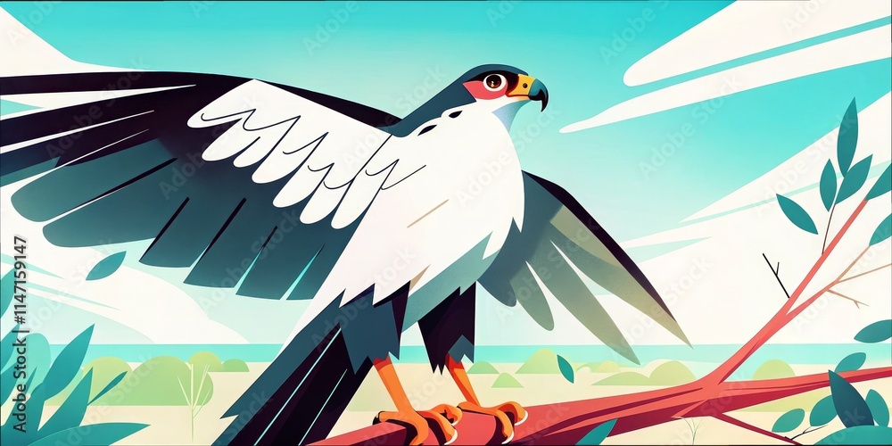 Fototapeta premium Beautiful Falcon in Flight