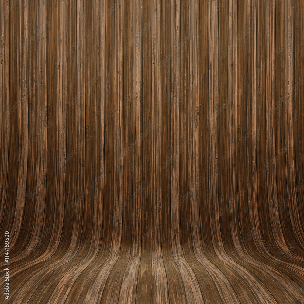 Naklejka premium Curved wooden wall