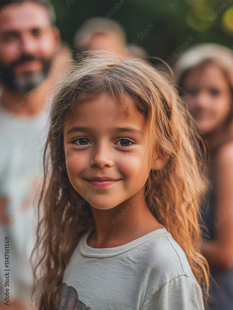 Children from an intercultural family enjoying a summer gathering outdoors with friends and family Children from an intercultural family enjoying a summer gathering outdoors with friends and family