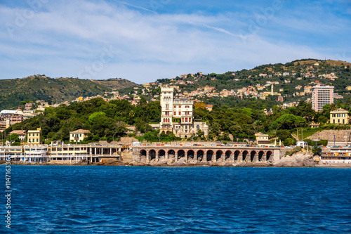 Colorful coast in Quarto dei Mille near Genoa
