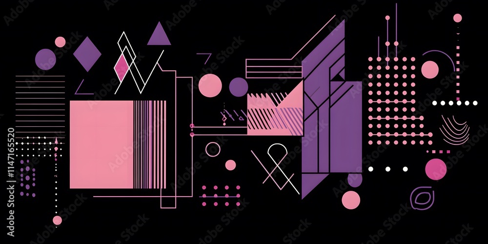 Abstract Geometric Pink Purple Shapes Design Abstract Geometric Pink Purple Shapes Design