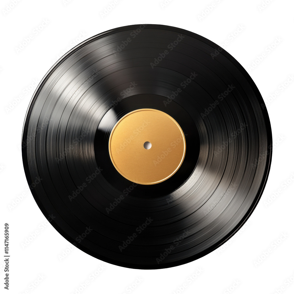 Obraz premium Vintage vinyl record spinning home music studio photography warm atmosphere close-up shot nostalgia, transparent background