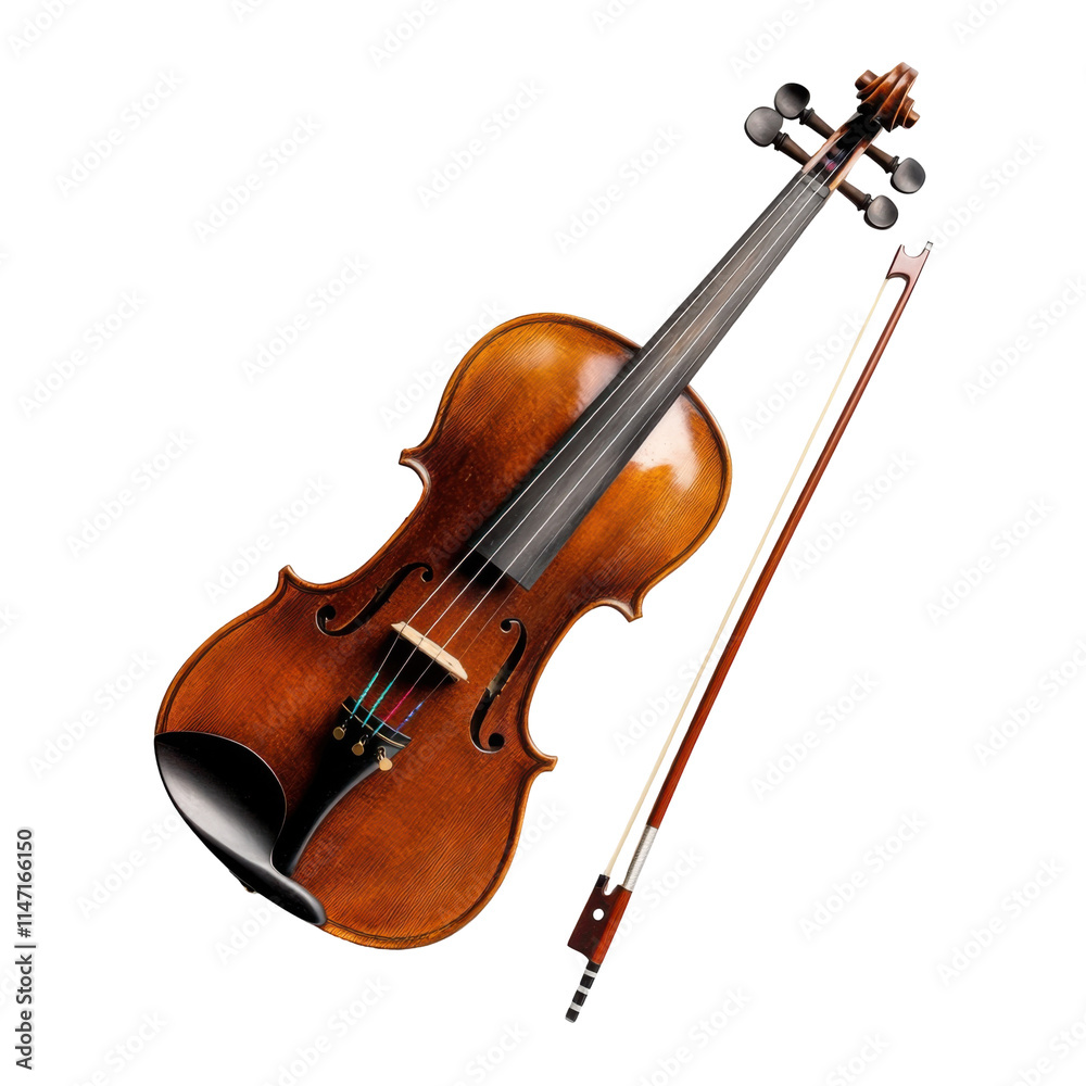 Fototapeta premium Mastering the violin a journey of music practice sessions masterclass studio passion and technique, transparent background