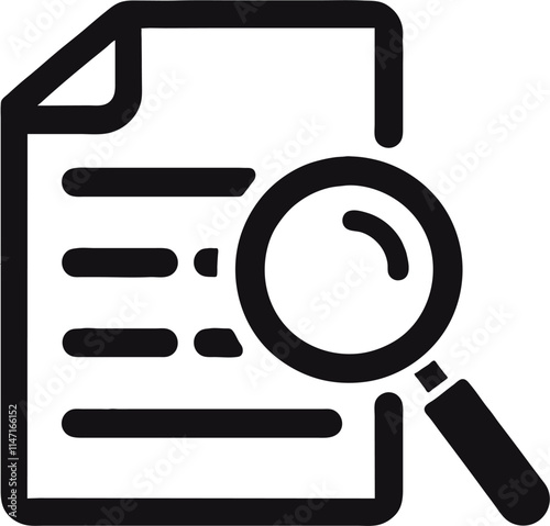 Research case study icon vector. Report document symbol. Business marketing analysis forecast sign.