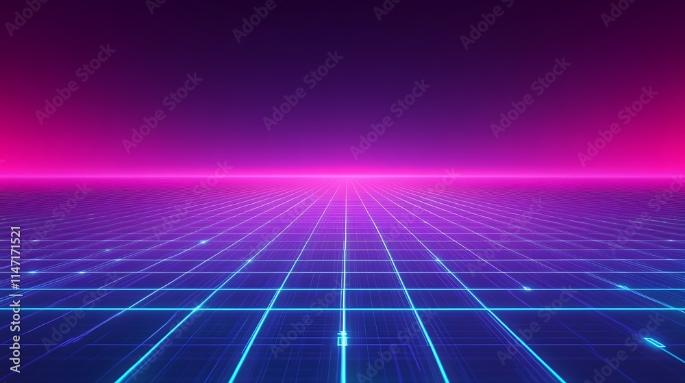 High-Tech Digital Background with Neon Grids and Advanced Circuit Patterns High-Tech Digital Background with Neon Grids and Advanced Circuit Patterns