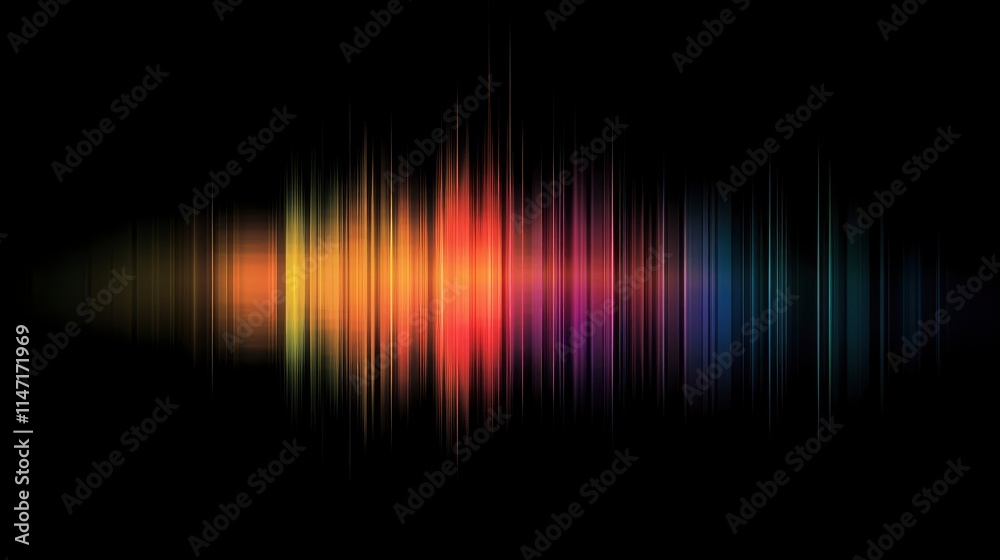 Abstract defocused lens color gradient on black background