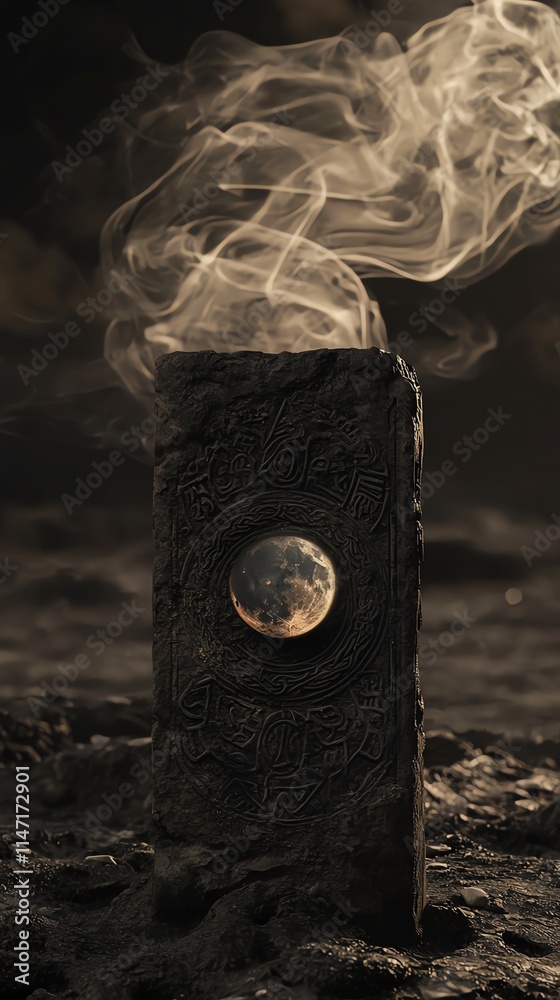 A strange, rune-etched artifact half-buried in dark soil, pale smoke twisting lazily upward into a moonlit sky, no copyright marks. A strange, rune-etched artifact half-buried in dark soil, pale smoke twisting lazily upward into a moonlit sky, no copyright marks.
