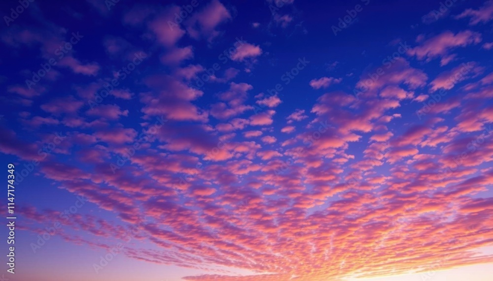 Fototapeta premium blue sky with dramatic pink clouds