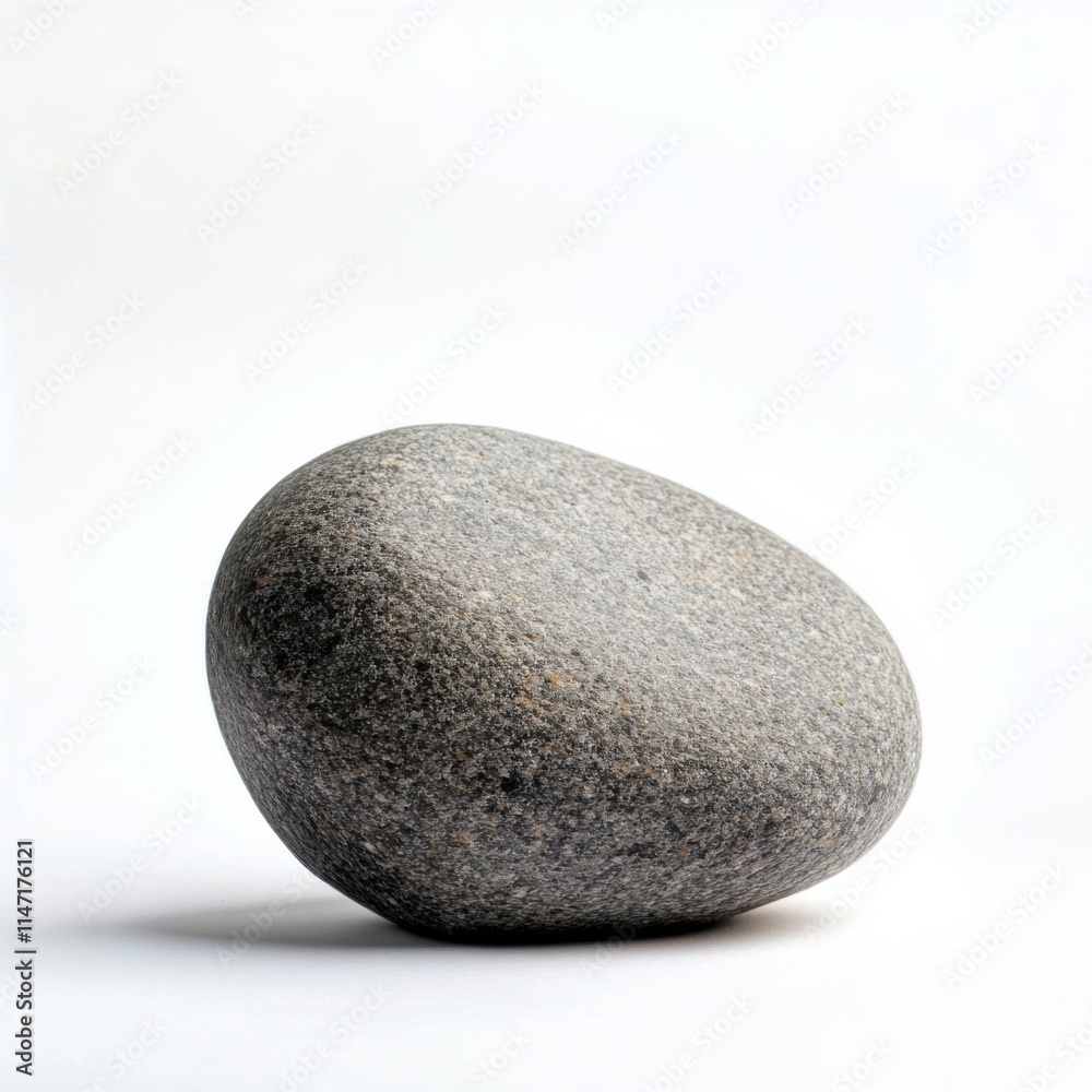 Smooth gray stone natural environment photography minimalistic setting close-up view serene aesthetic, isolated on white background Smooth gray stone natural environment photography minimalistic setting close-up view serene aesthetic, isolated on white background