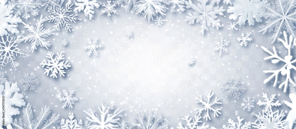 Holiday-themed frame with snowflakes and winter patterns, festive design, isolated on transparent background, Holiday-themed frame with snowflakes and winter patterns, festive design, isolated on transparent background,